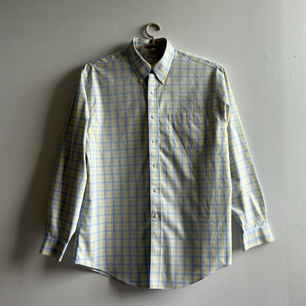 Blue & Yellow Brooks Brothers Dress Shirt Large